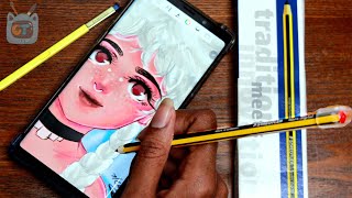 Drawing on the Note 9 with a REAL pencil!! Staedtler Noris Digital Samsung Pencil First Impression