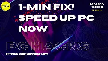 Speed Up Your Computer in 60 Seconds (No Software!)