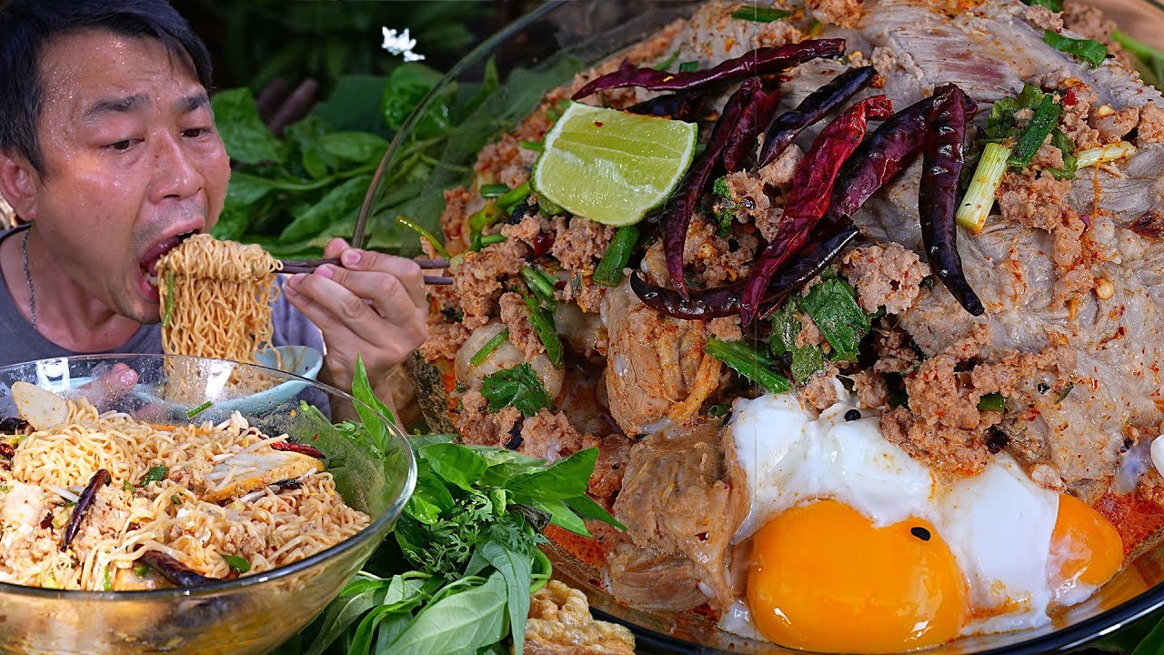 มาม่าต้มยำน้ำข้นหมูสับ ซี่โครงหมูกระดูกอ่อนใหญ่ๆ ชามยักษ์ใหญ่เบิ้มๆ -29-05-2023-