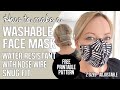 How to make a WASHABLE FACE MASK | Water repellant, snug fit, comfortable, shapeable nose wire.