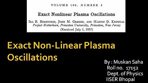 Plasma Oscillations| BGK modes| Plasma Physics| Research