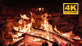 Relaxing Burning Fireplace 4K 🔥 Fall Asleep Fast With Cozy Fireplace Burning & Crackling Fire