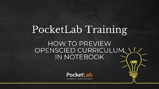 How to preview OpenSciEd in PocketLab Notebook