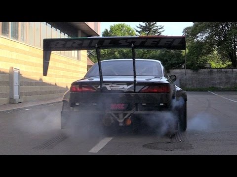 Brill Steel' 720hp V8 Carbon Nissan S14.5 Start Up & Burnout