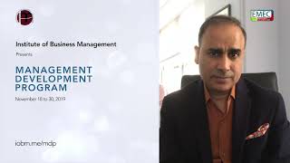 Tariq Khan Message: Management Development Program