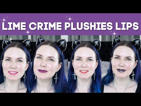 Video: Lime Crime Plushies Soft Focus Lip Veil Grozdje Jelly pregled