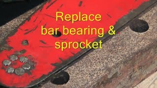 Chainsaw nose bearing & sprocket replacement, harvester, bent bar, damage, repair, roller bearing.