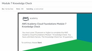 Module - 7 Knowledge Check|| AWS Academy Cloud Foundations #aws #awscloud #awscloudpractitioner