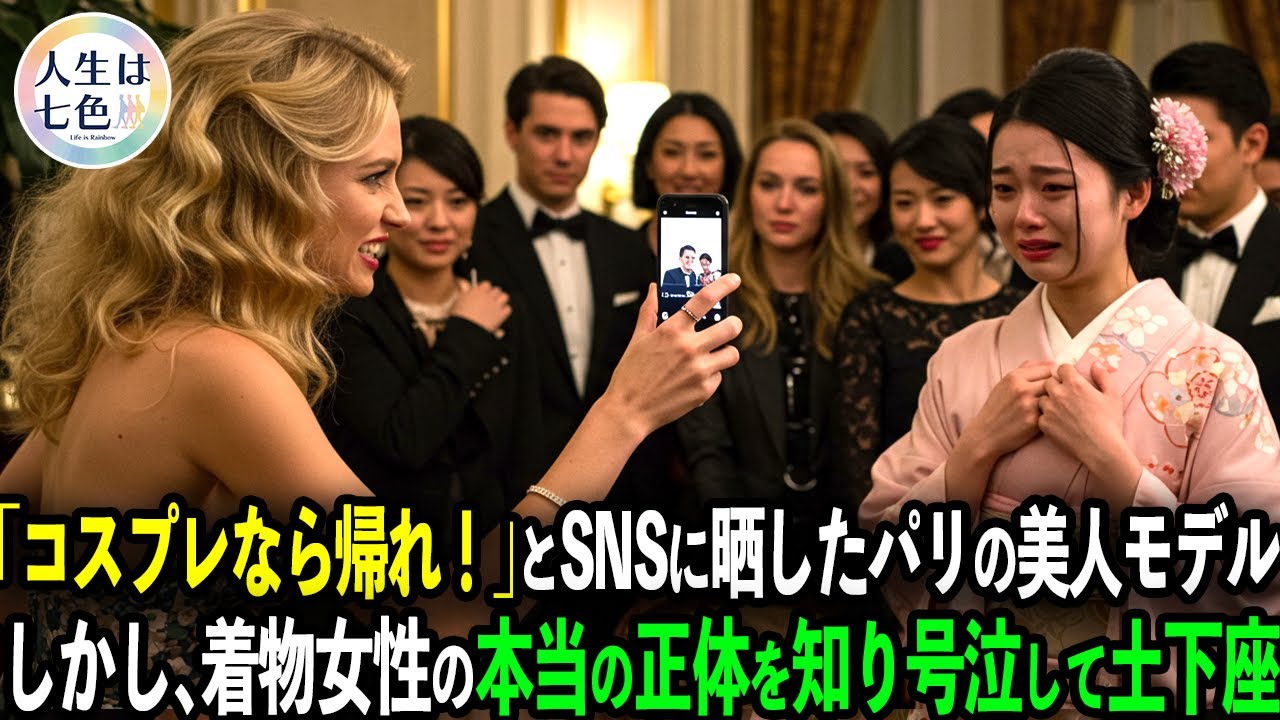 「日本人が出しゃばるな！」着物女性を馬鹿にしたパリの傲慢モデル。しかし、彼女の本当の姿が明かされ顔面蒼白…