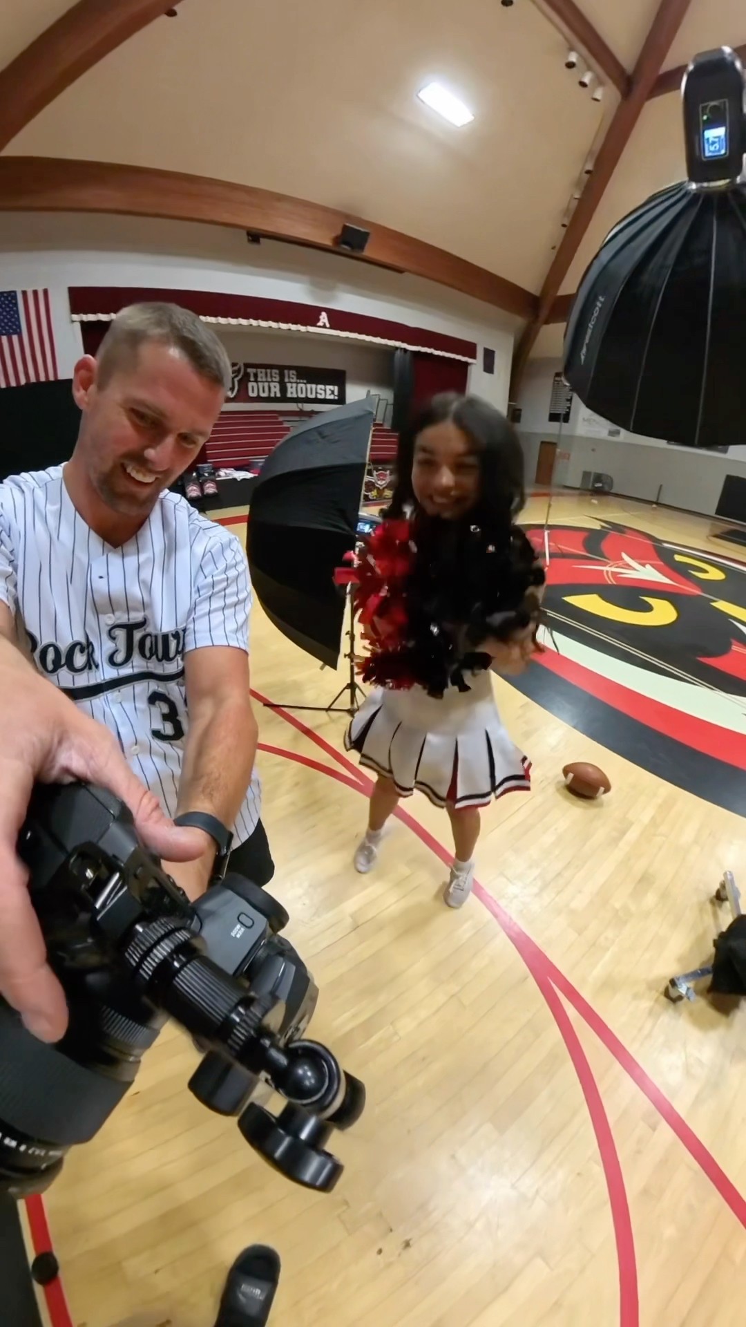 When you have to spin the ball, run back and get the photo! #cheerleader #cheerleaders #photographer