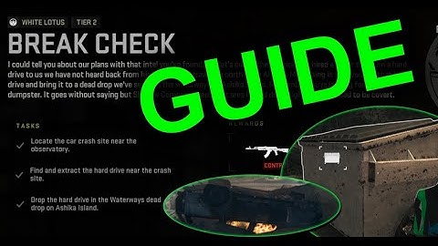 DMZ MISSION GUIDE | BREAK CHECK WHITE LOTUS TIER 2 MISSION GUIDE.