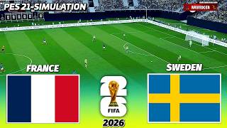 LIVE 🔴FRANCE vs SWEDEN - FIFA World Cup 2026 | PES 21 Football Simulation Gameplay screenshot 3