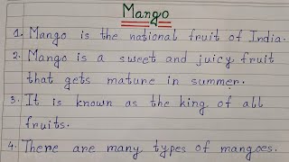 10 Lines On Mango In English? | 10 Lines Essay On Mango | Easy Sentences About Mango | Essay Writing