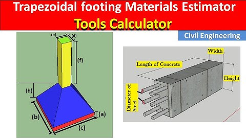 How to estimate materials in trapezoidal footing with Column | Tools to calculate estimation