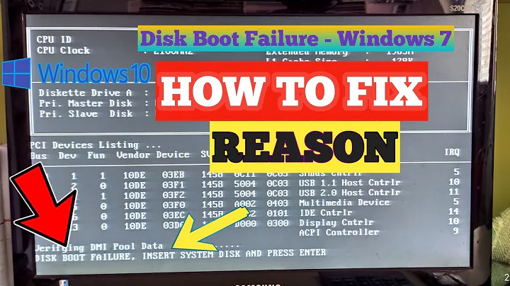 Disk Boot Failure - Insert System Disk and Press Enter in Windows 10 & 7 Or 8 - How To FIx