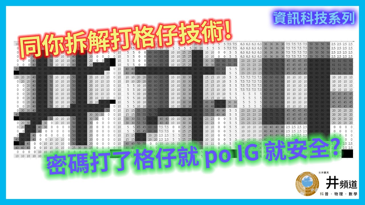 [資訊科技安全] 拆解打格仔技術 | 密碼打格仔就安全? | 打卡相有密碼點處理? | Depix | - YouTube