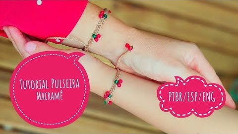 Macramê Tecendo Cor em Nós | TUTORIAL PULSEIRA cerejinhas 🍒🍒 em MACRAMÊ | 19/25