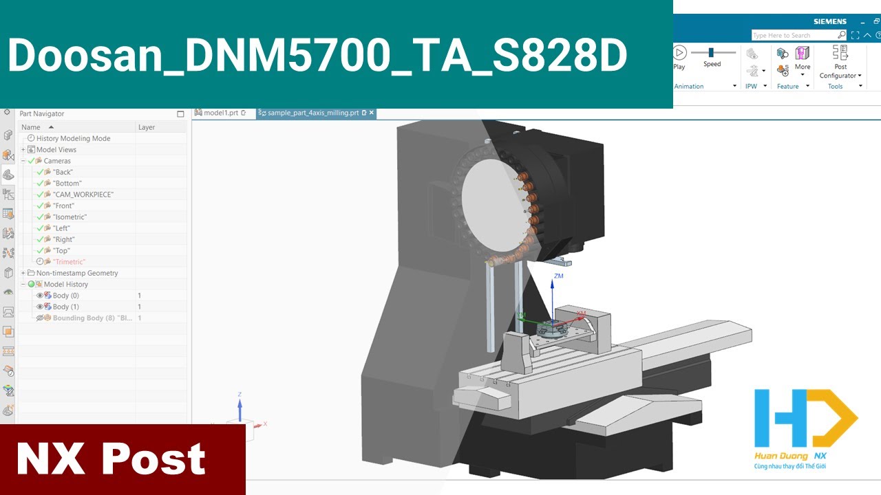 NX Post & Simulation | Doosan DNM5700 TA S828D 5 Axis - YouTube