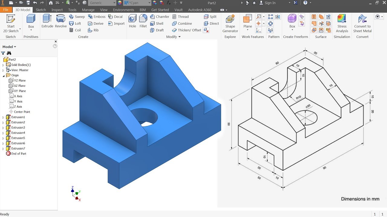 ✓ Autodesk Inventor - 2D Sketch / Create - CFD.NINJA