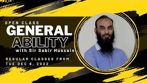 General Maths & Ability Demo Class By Sir Sabir Hussain