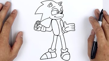 HOW TO DRAW SONIC GETS TROLLED | Friday Night Funkin (FNF) - Easy Step By Step Tutorial