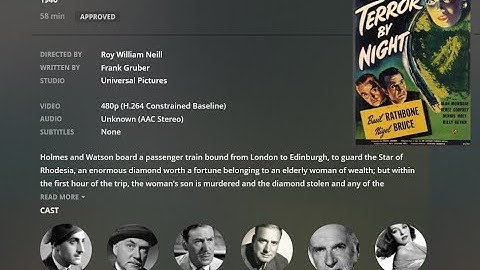 Sherlock Holmes TERROR BY NIGHT 1946 BASIL RATHBONE Flashback Summation Versions