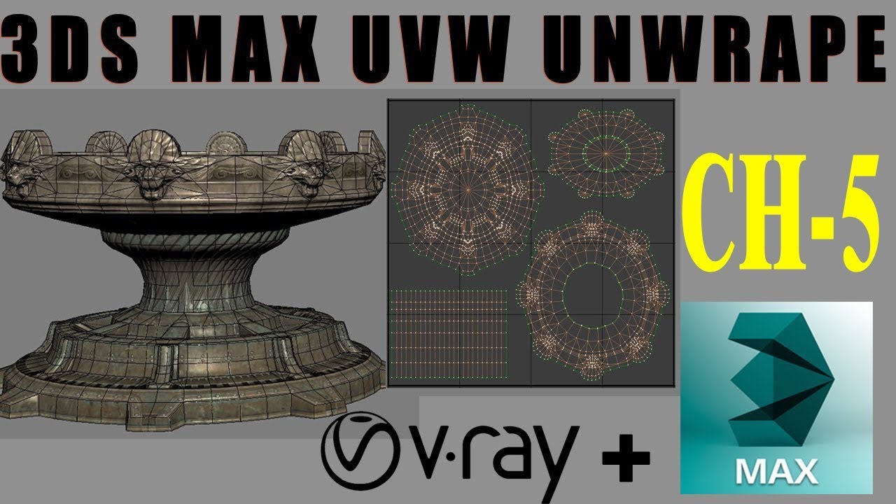 3ds max UVW unwrap tutorial with vray in hindi chapter 5 - YouTube