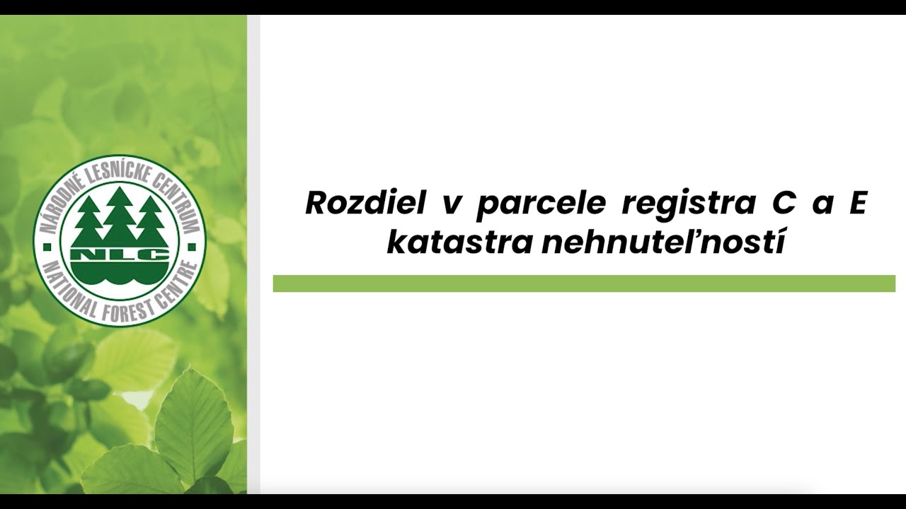 Rozdiel v parcele registra C a E katastra nehnuteľností