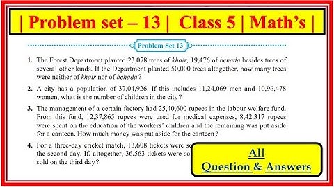 Problem set 13 class 5th | Maths | Chapter 3 Addition and subtraction| std 5 Maharashtra state board