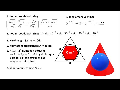 AL 2-kurs. Matematika fanidan YN imtihoni 28-bilet.