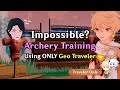 The hardest challenge in genshin archery with geo traveler  travelersan 26