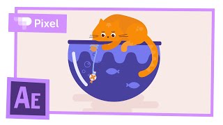 картинка: Анимируем кота с рыбками в After Effects | уроки для новичков