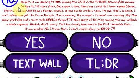 The Impossible Quiz 2 - Question 90 Game Over