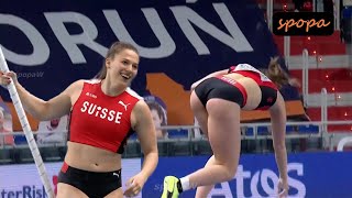 Angelika Moser (Switzerland) Pole Vault Final • European Indoor Championships _ Torun