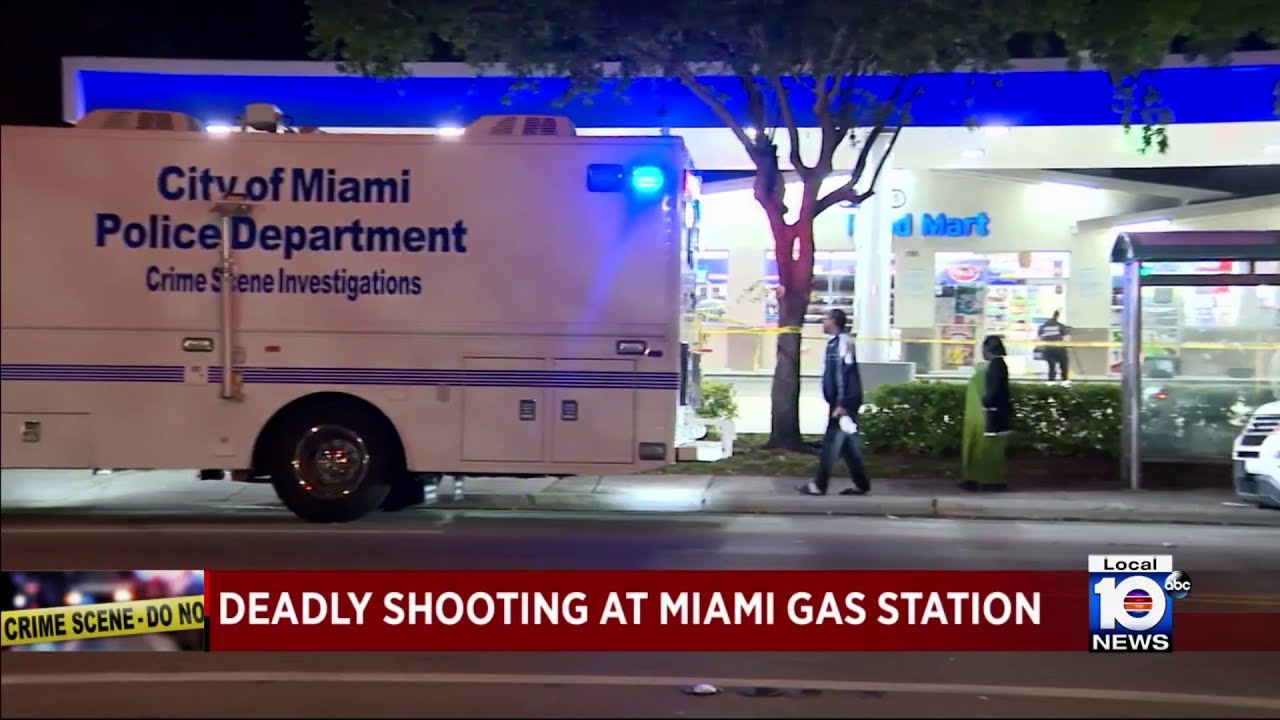 Gas station shooting: 2 dead, 1 injured, 1 fugitive in Miami - YouTube