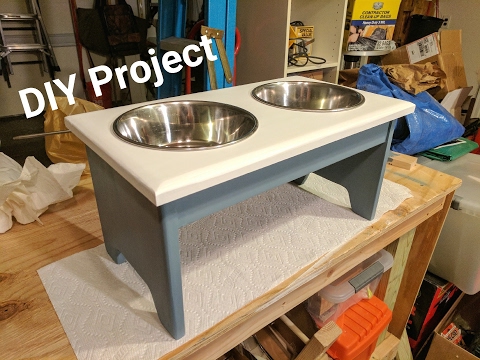 DIY Elevated Dog Bowl Station With Extra Food Storage