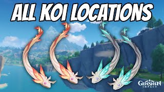 All Golden Koi and Rusty Koi Locations Genshin Impact