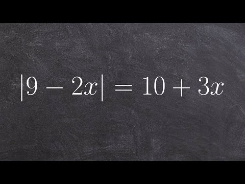 Solving an Absolute Value Equation by Creating Two Cases with Only One Solution