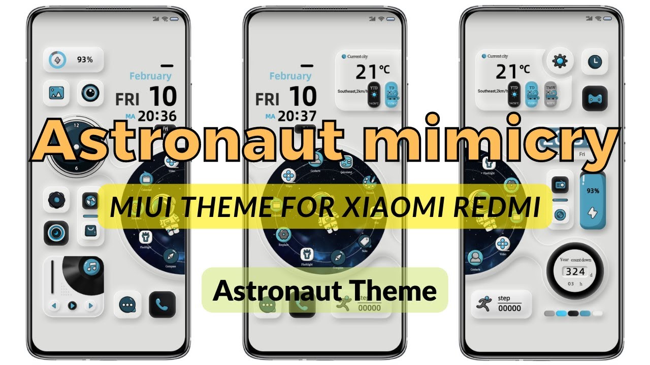 Astronaut mimicry MIUI theme for Xiaomi and Redmi Phones