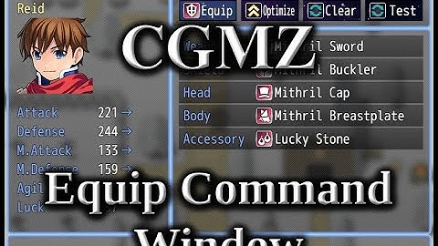 [CGMZ] Equip Command Window for RPG Maker MZ