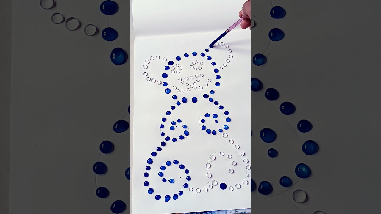 😱Teddy bear water drop painting 💧😱😱