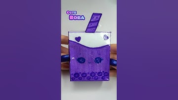 easy DIY boba paper squishy🧋 #diy #art #shorts