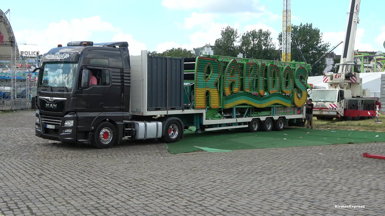 Kirmes Düsseldorf 2024 - Abbau und Transport (Teil 1)