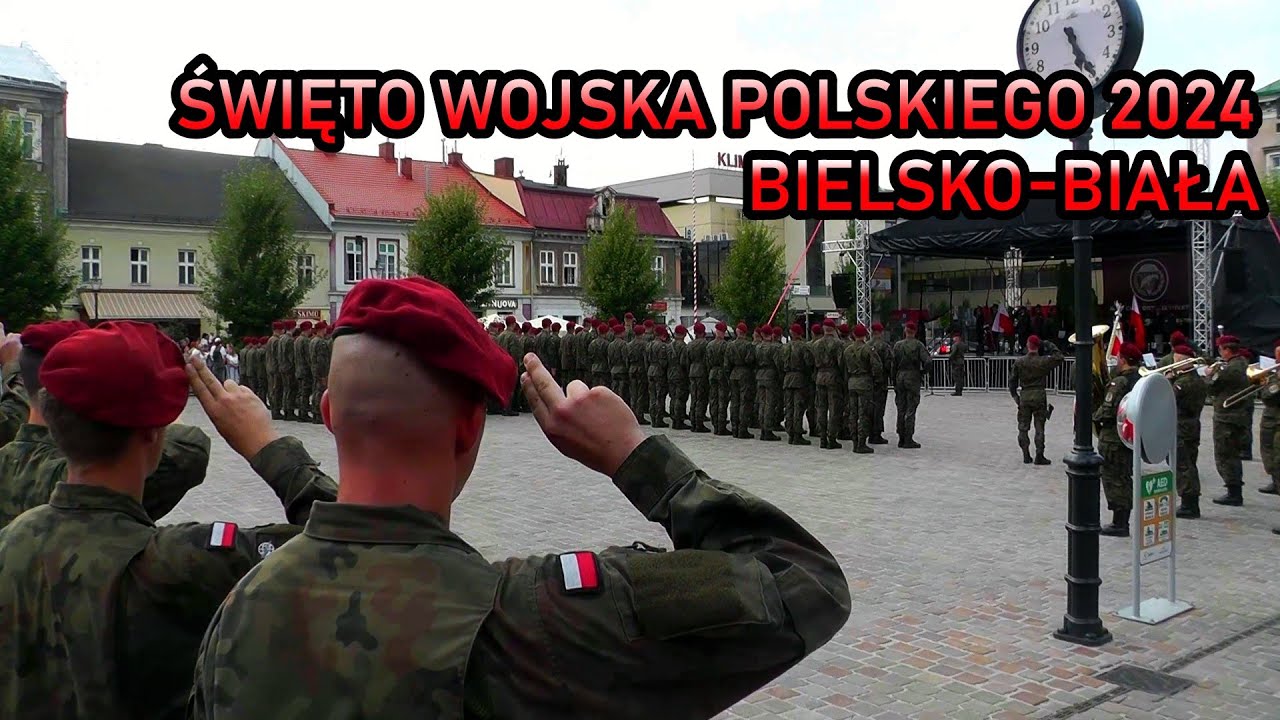Święto Wojska Polskiego 2024 - 18. Bielski Batalion Powietrznodesantowy oraz służby z Bielska-Białej