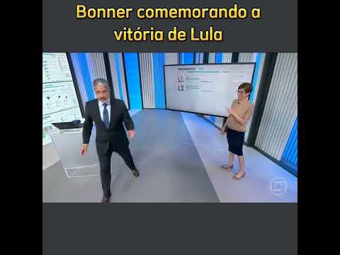 Bonner comemorando a vitória de Lula.