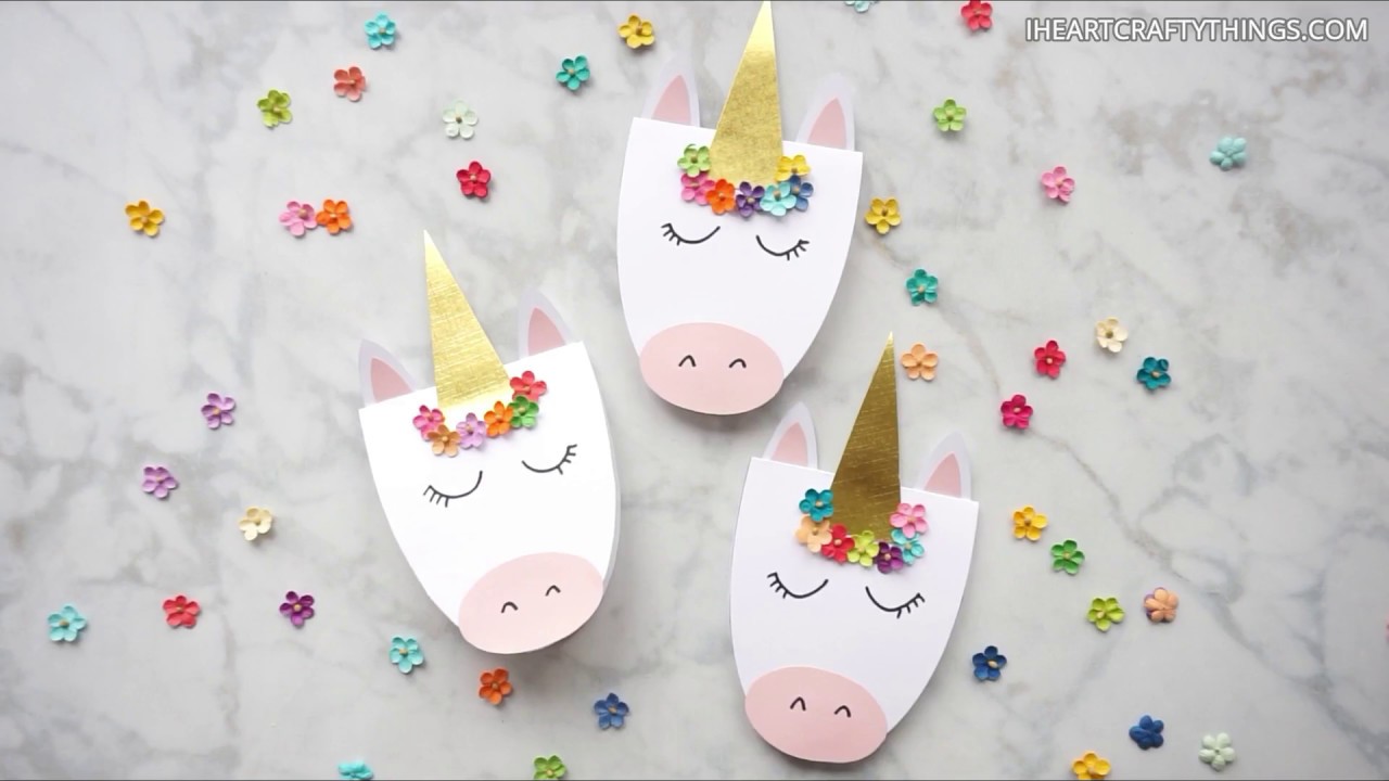 How to make a DIY Unicorn Card - YouTube