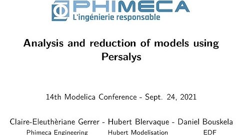 Analysis and reduction of Modelica models using Persalys
