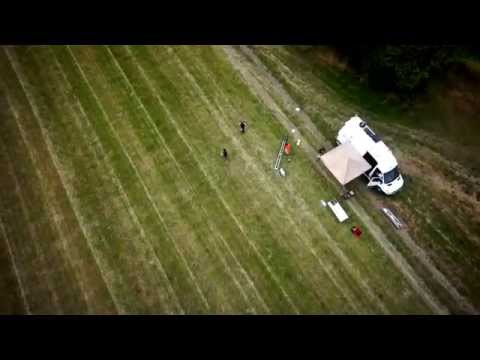 Autonomous Catapult Launch of QT1 UAV filmed from air