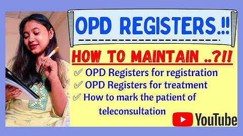 OPD REGISTERS of HWC| how to maintain ?| CHO