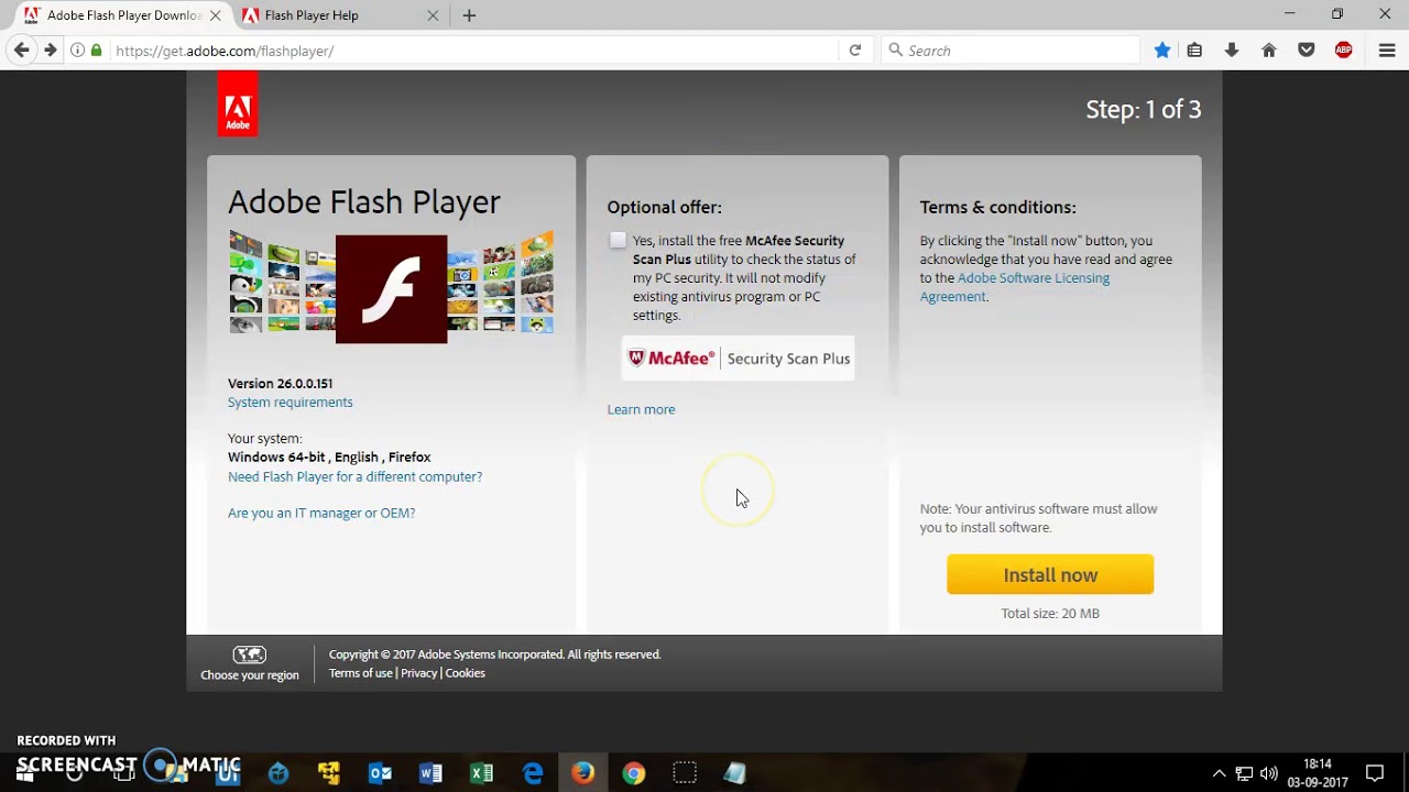 Update adobe flash player windows 10